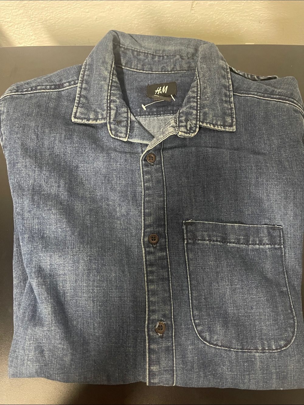 H&M Blue Denim Button-Front Shirt